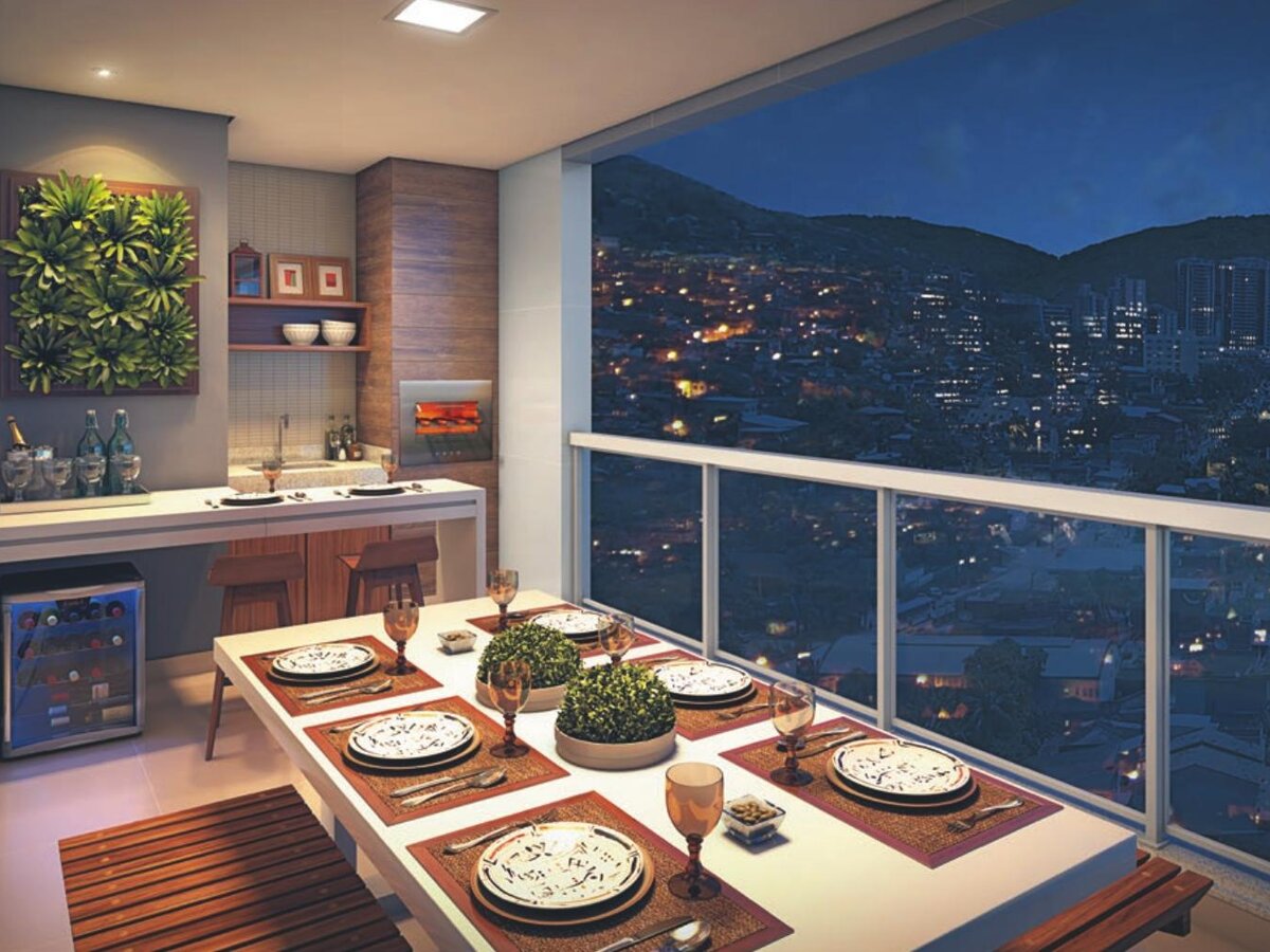 Varanda gourmet com vista