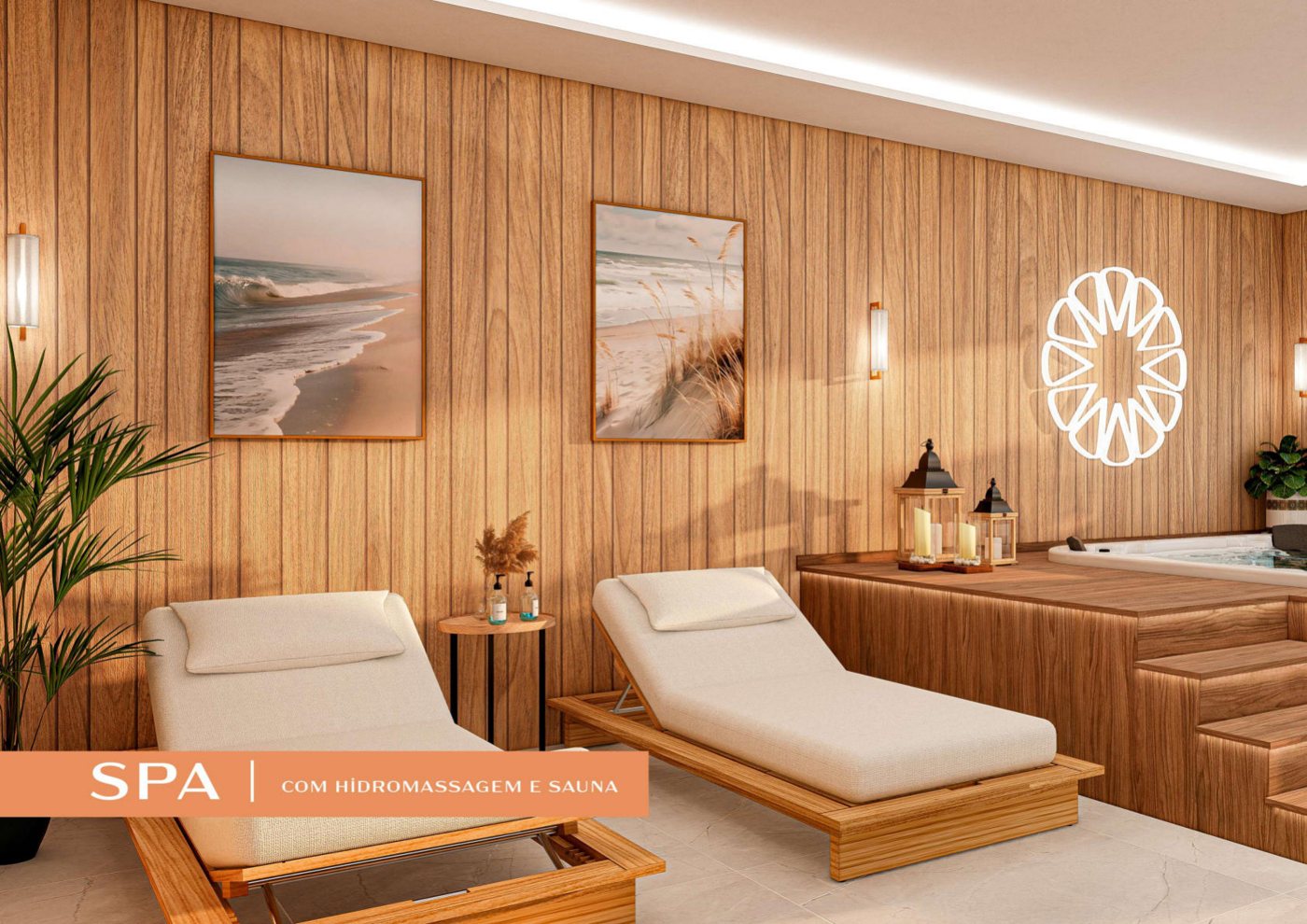 Spa com hidromassagem e sauna